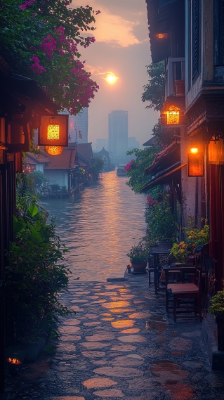 梦幻晚霞河畔商铺