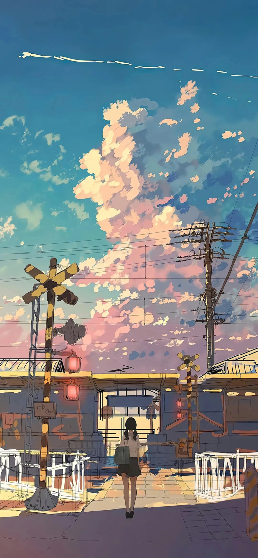 日漫街景微信封面背景