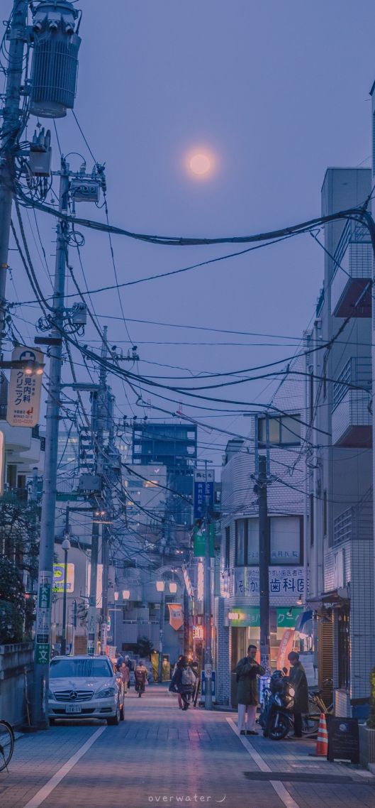 夜晚的街道微信背景墙图片