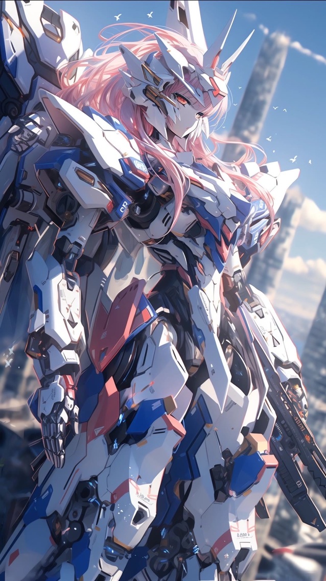 機甲少女-藍白