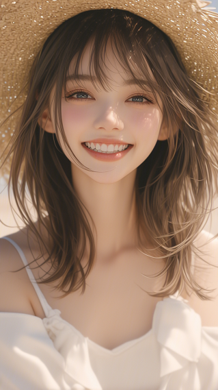 甜美草帽女孩