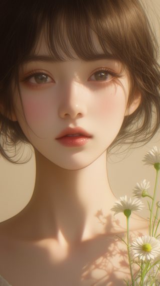 阳光鲜花少女