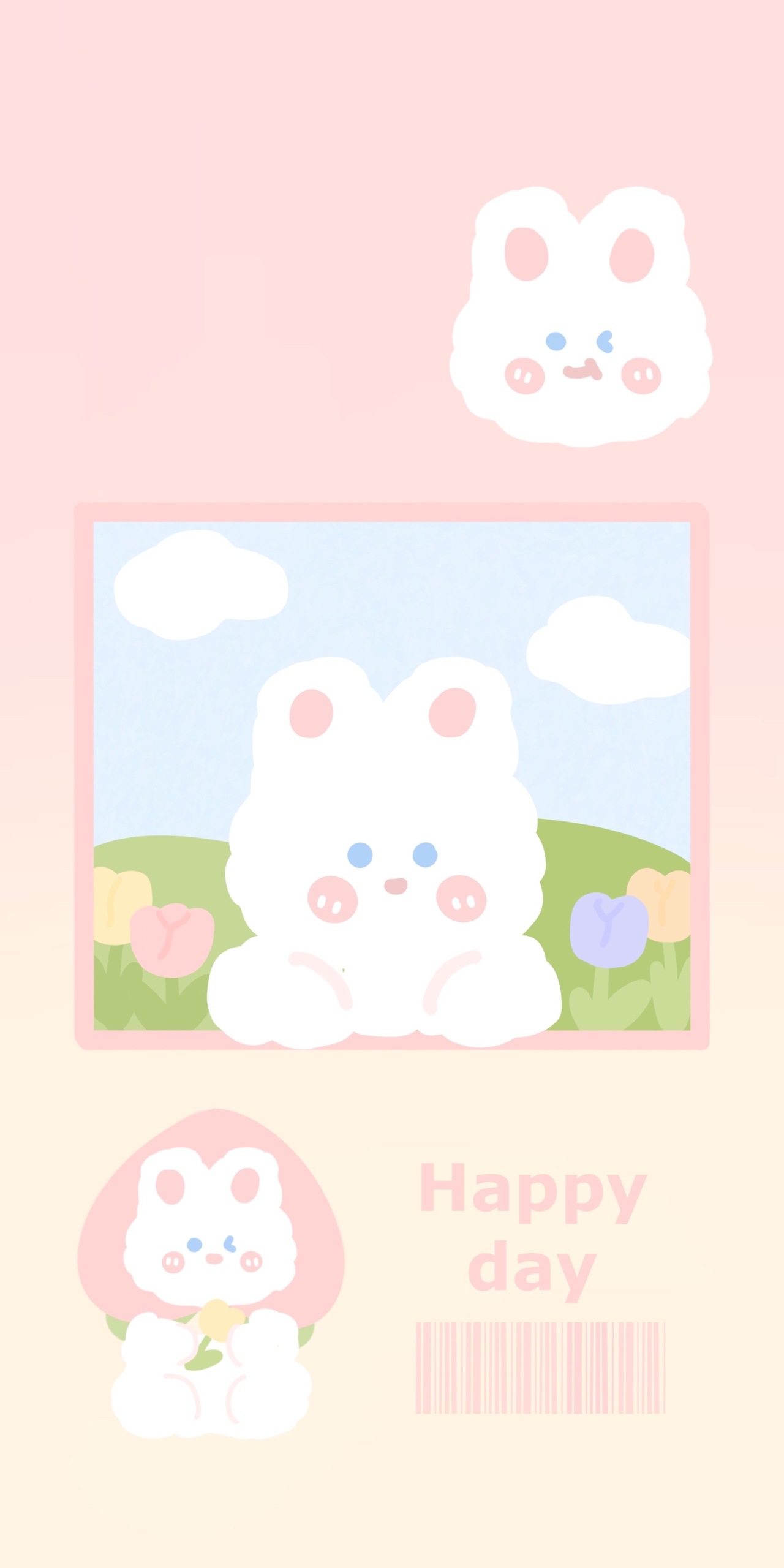 漸變動物小兔