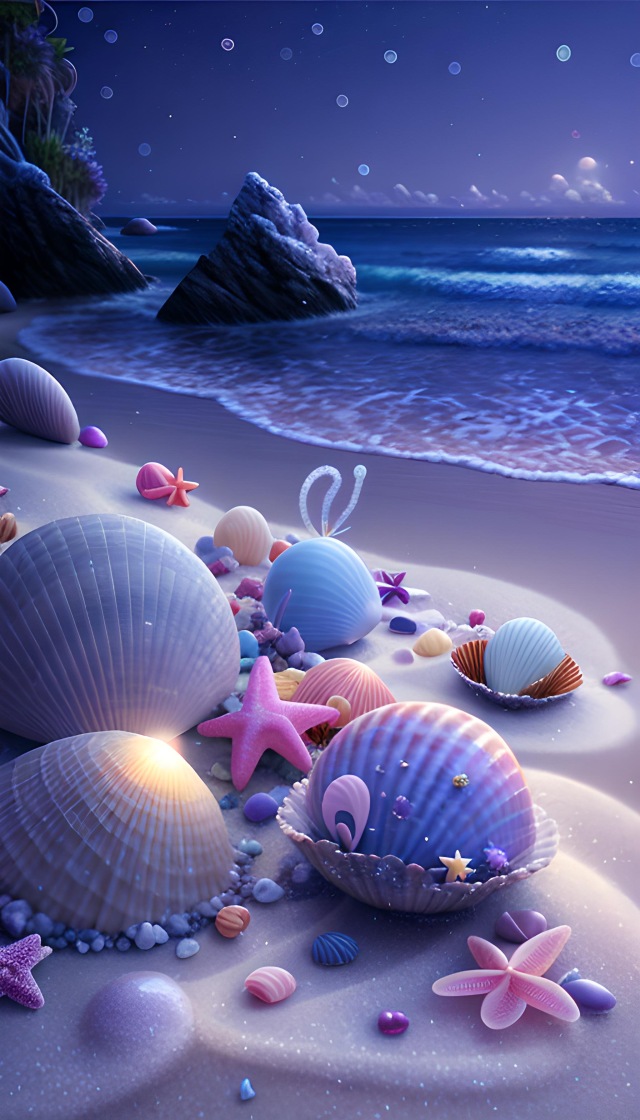 夜晚的海边