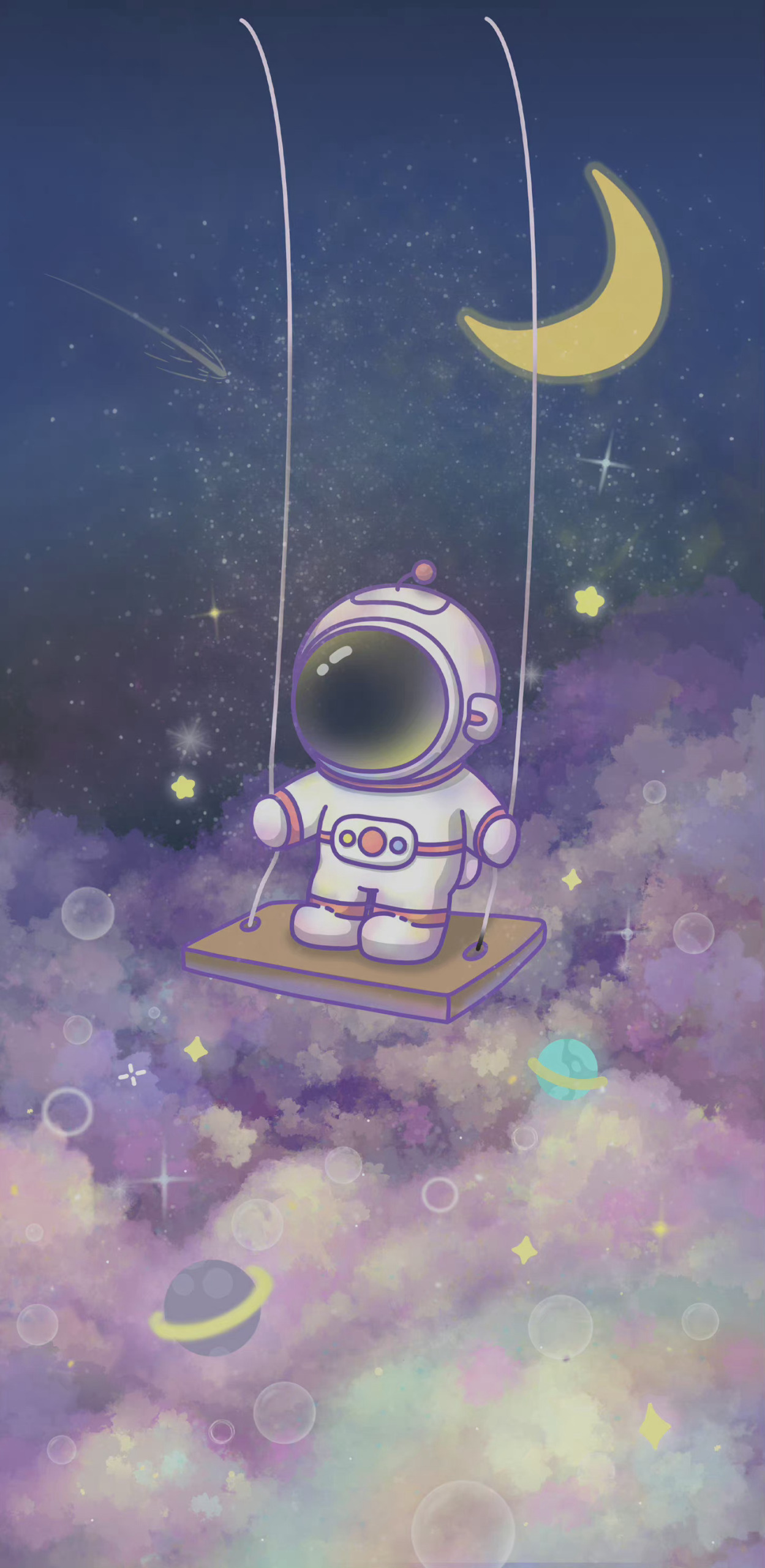 在星空下的太空人