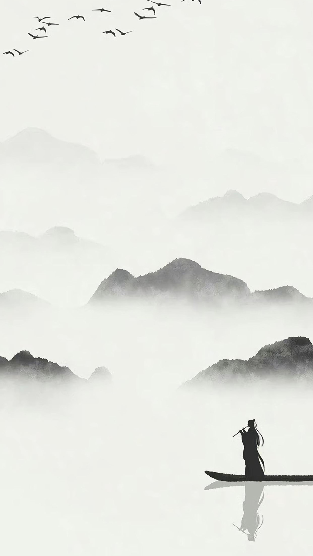 水墨孤舟