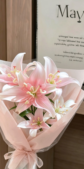 粉色百合花