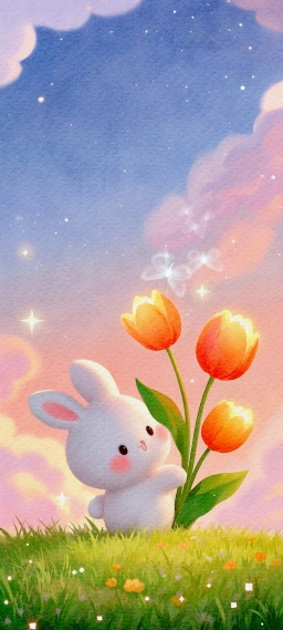 萌兔郁金香小星球