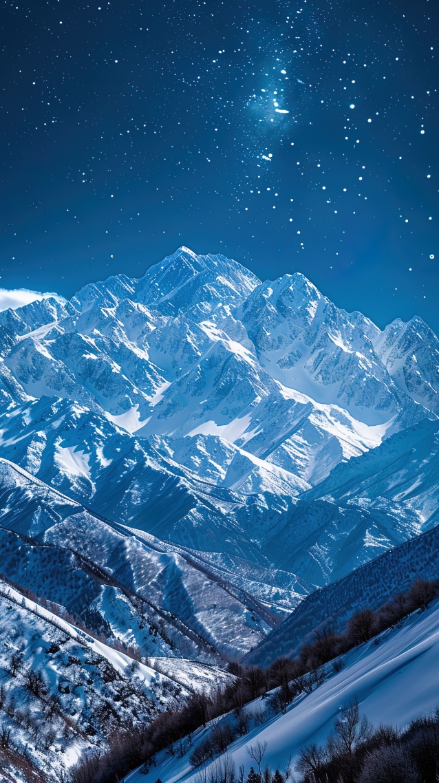 雪山夜景