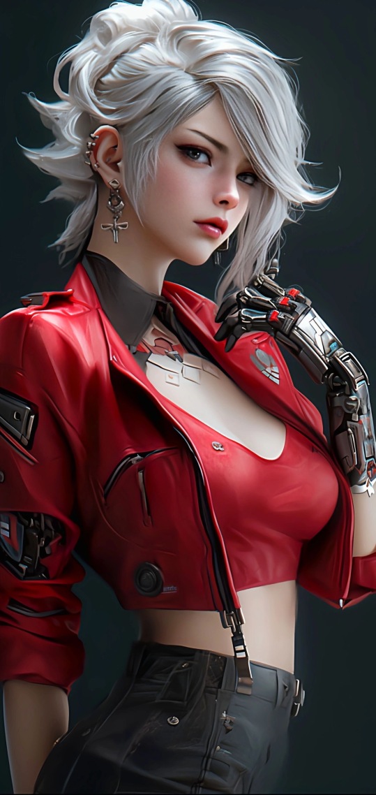 性感红色白发女神