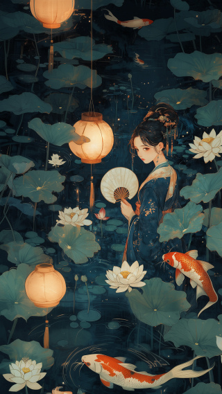 江南水乡-古韵美女莲花