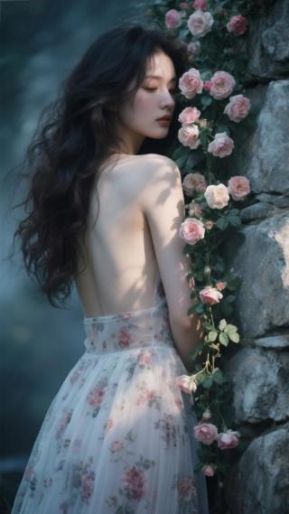 蔷薇花下