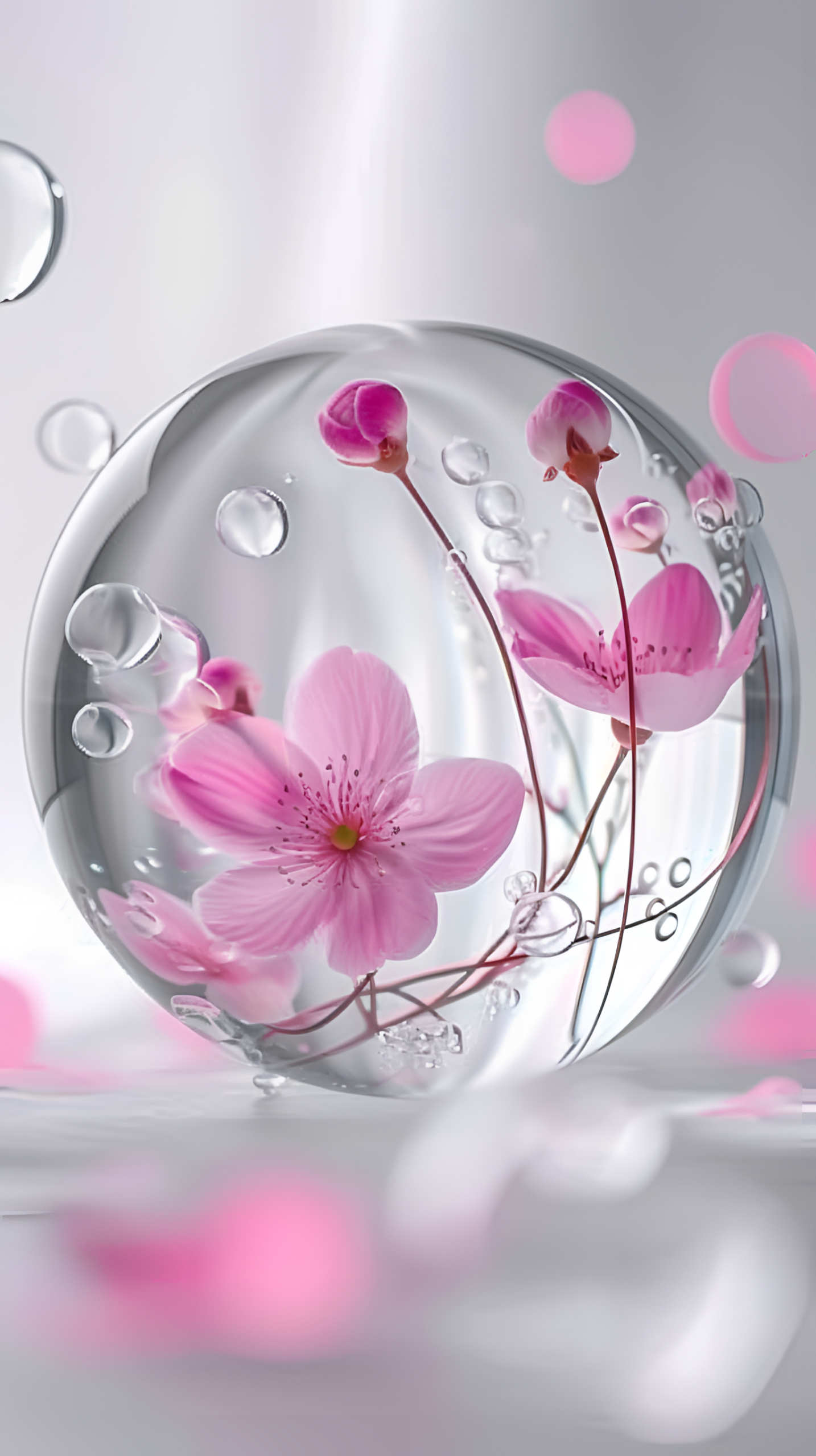 氣泡中的花