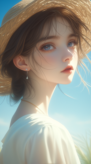 草帽阳光女孩