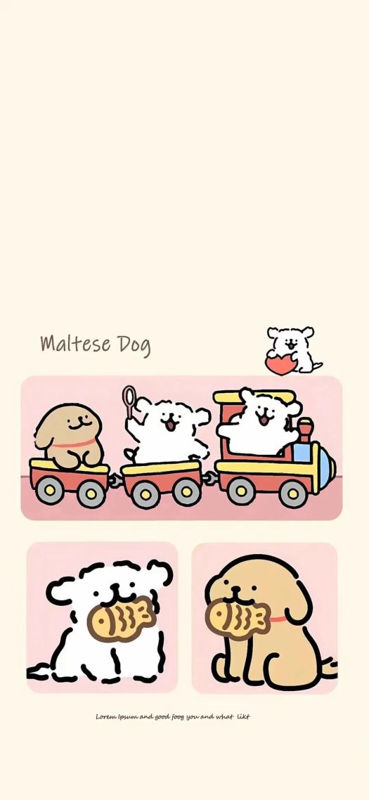 开火车的线条小狗