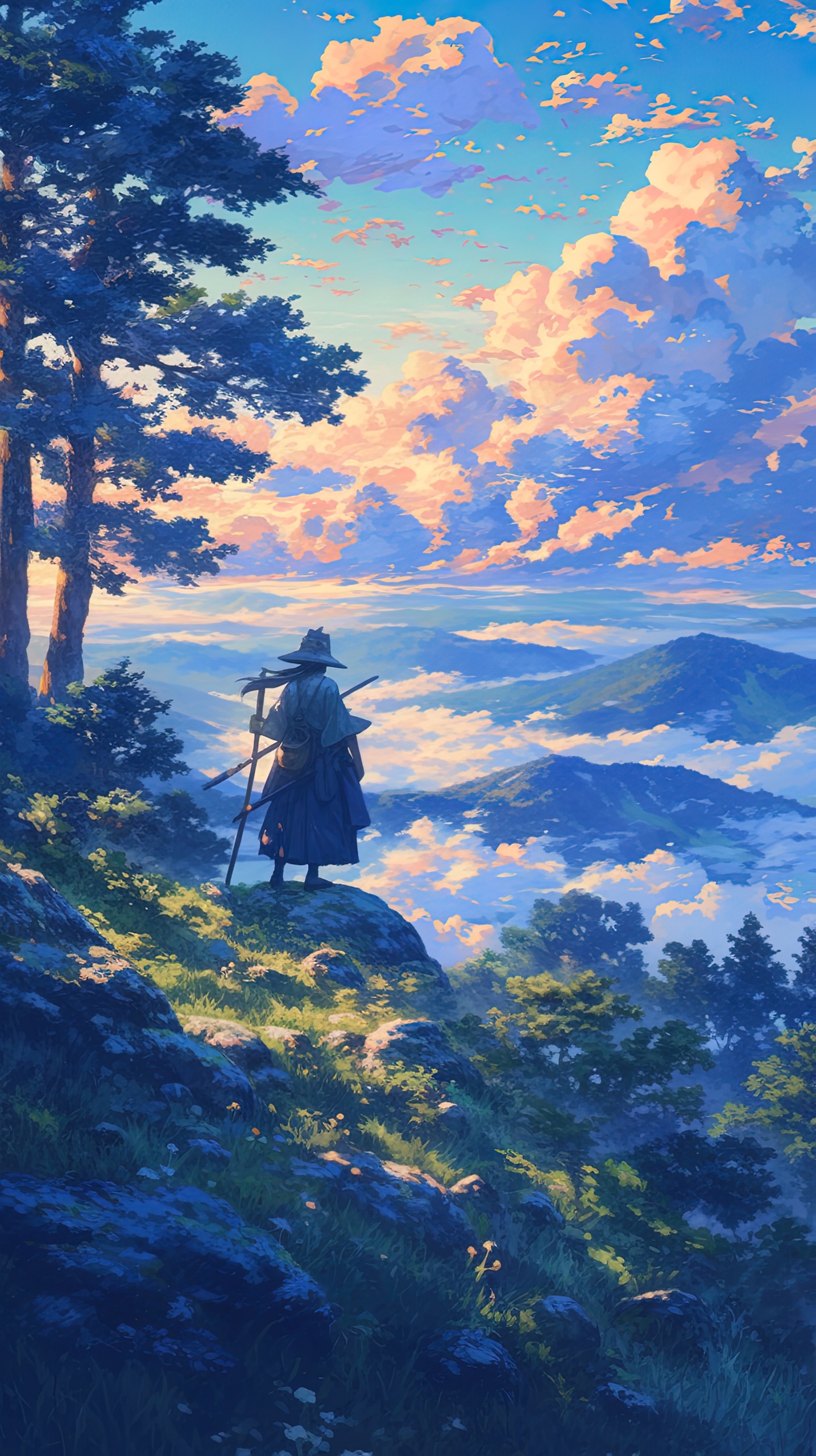 俯瞰群山的旅行者