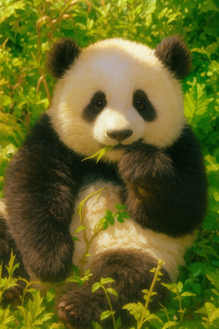熊猫吃叶叶