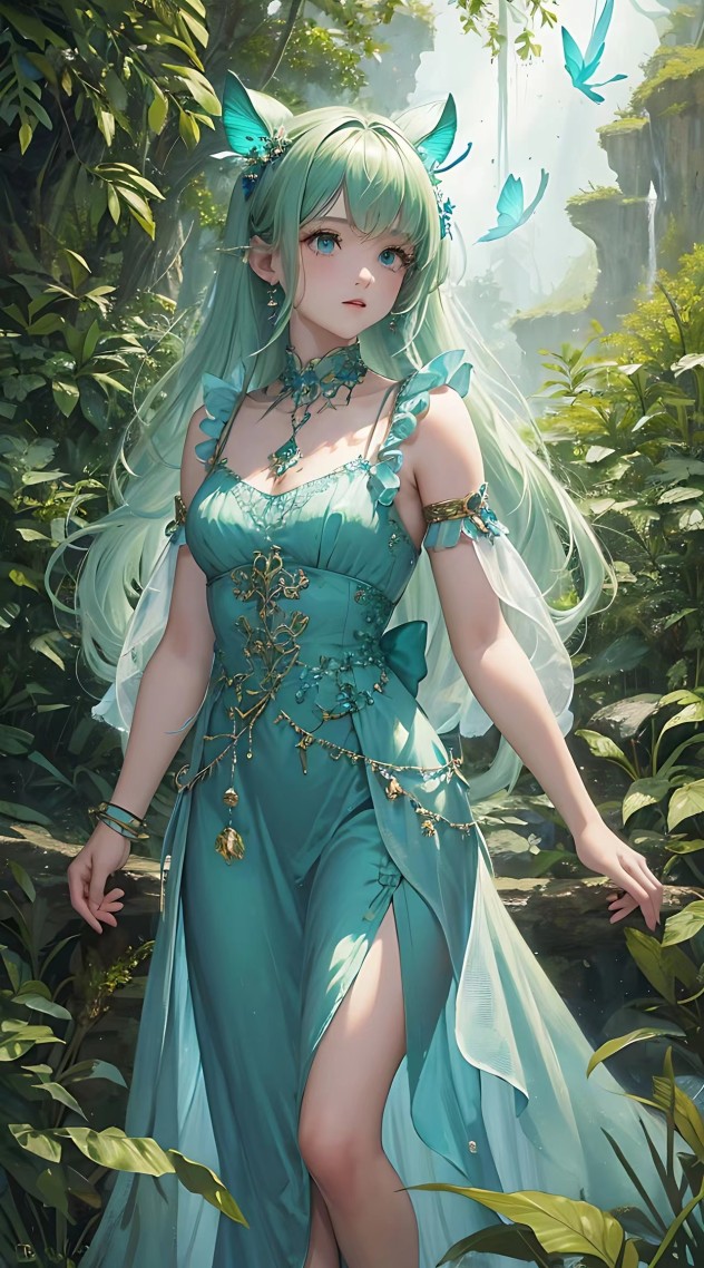 綠裙美少女