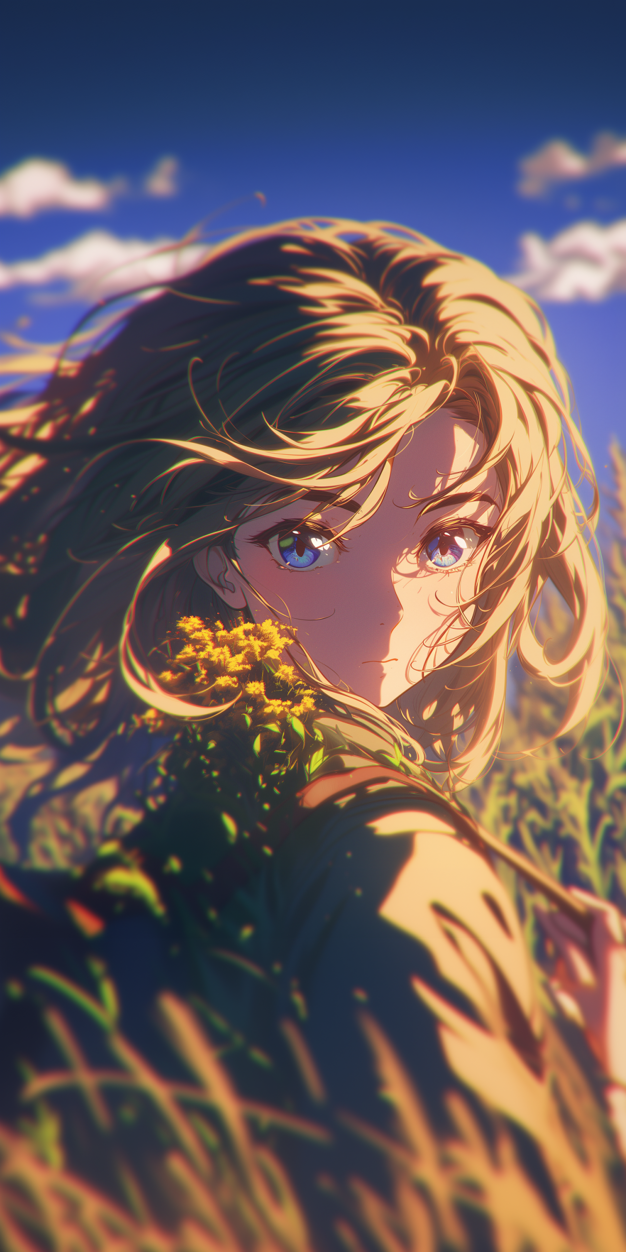 花叢中的女孩