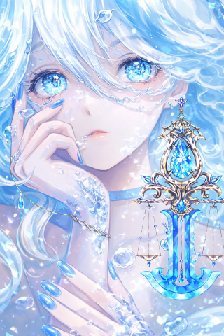 水蓝色宝石少女