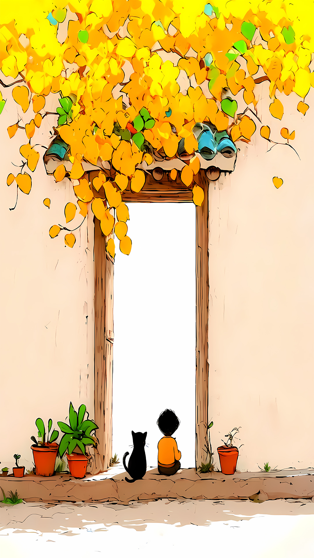 小屁孩坐門口