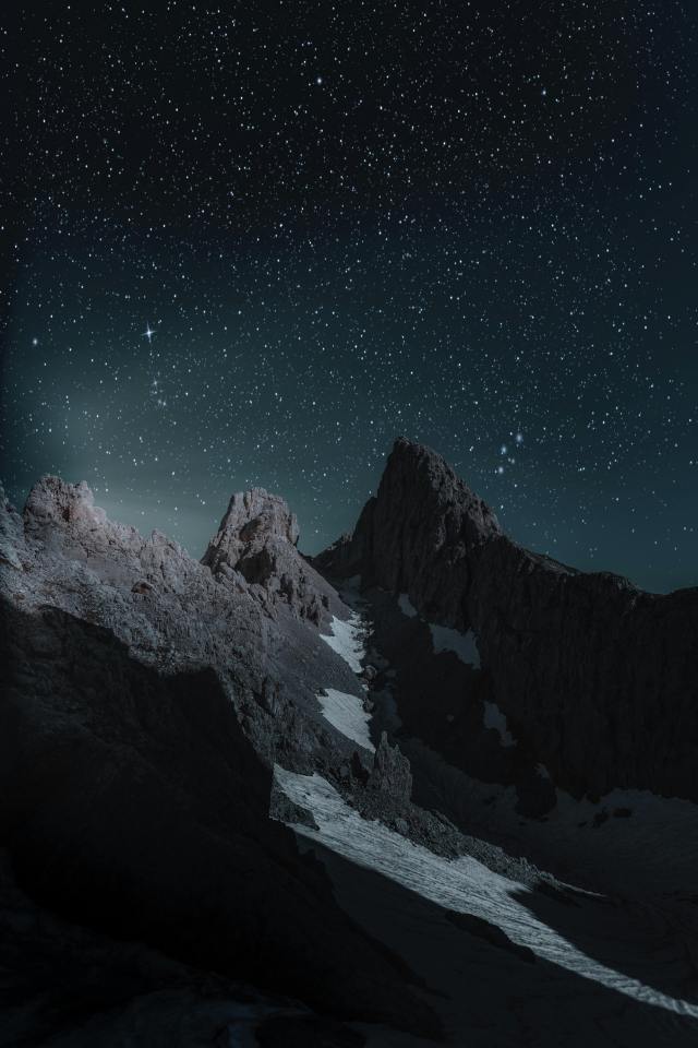 黑色简约护眼山川风景