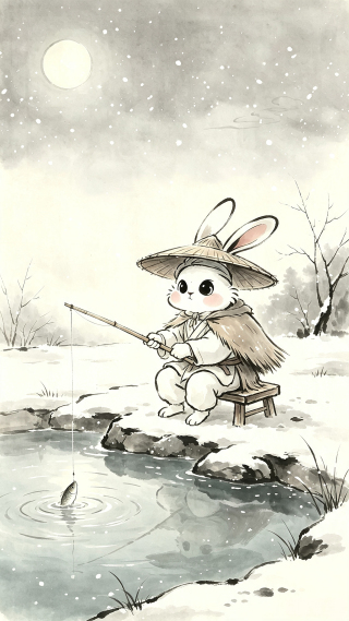 雪江月兔钓