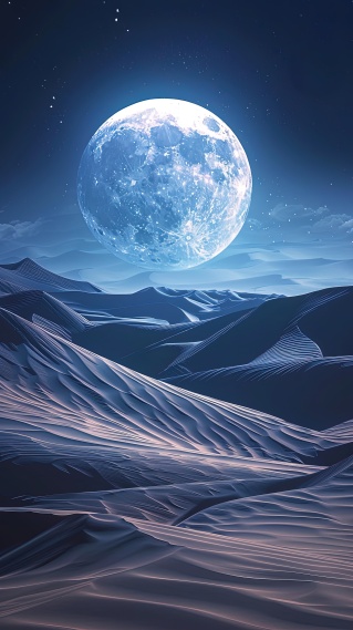 静谧月光沙漠