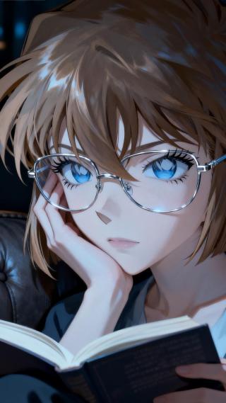 灰原哀看书