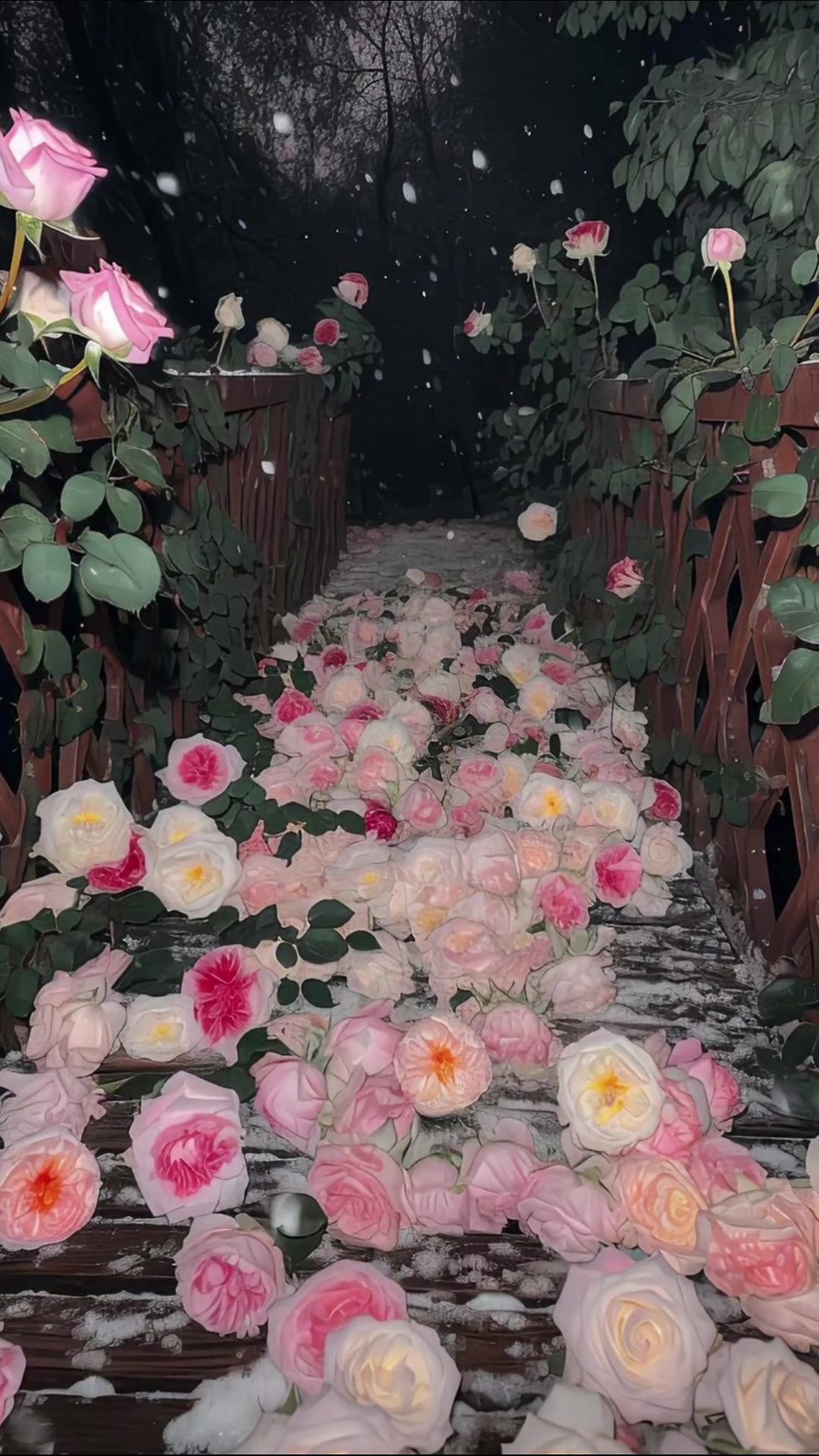 夜晚花園小道