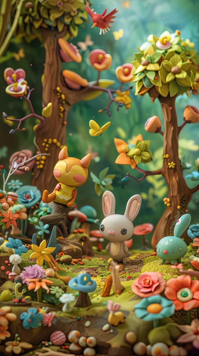 黏土风童话森林