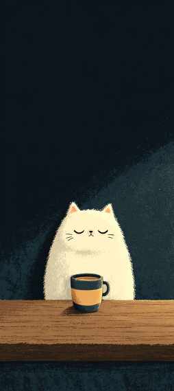 喝咖啡的小猫咪