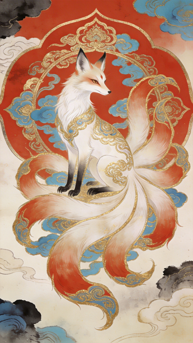 九尾狐中国风壁纸