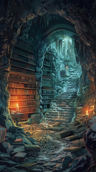 水晶山洞废墟图书馆