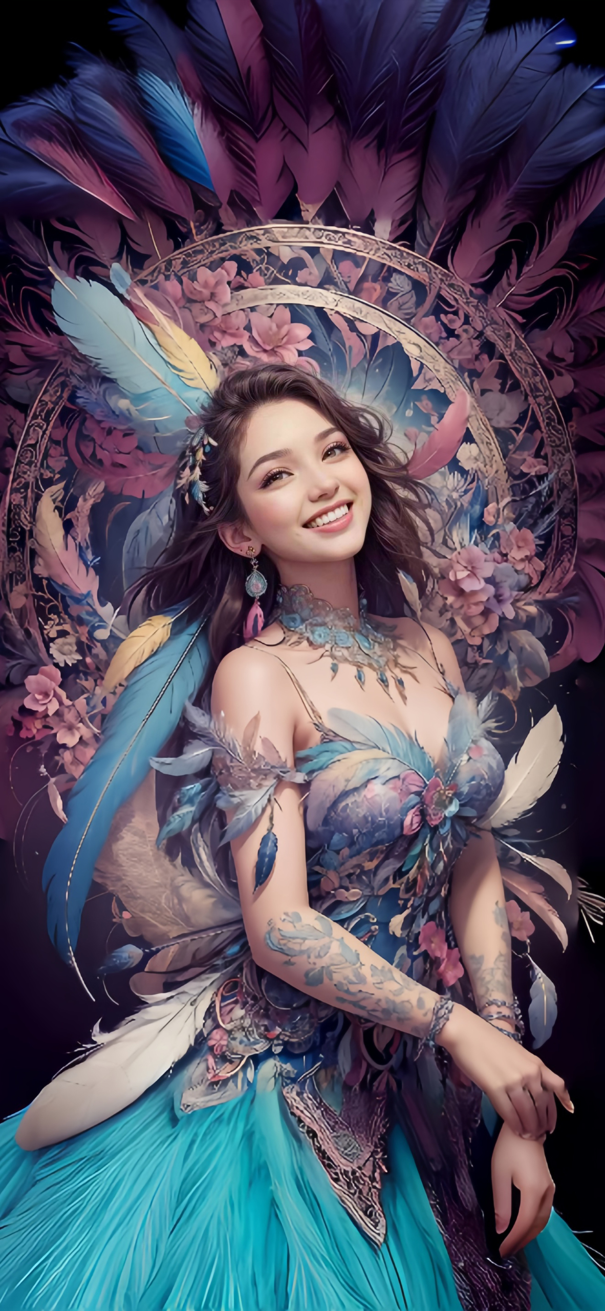 4K羽毛美女④