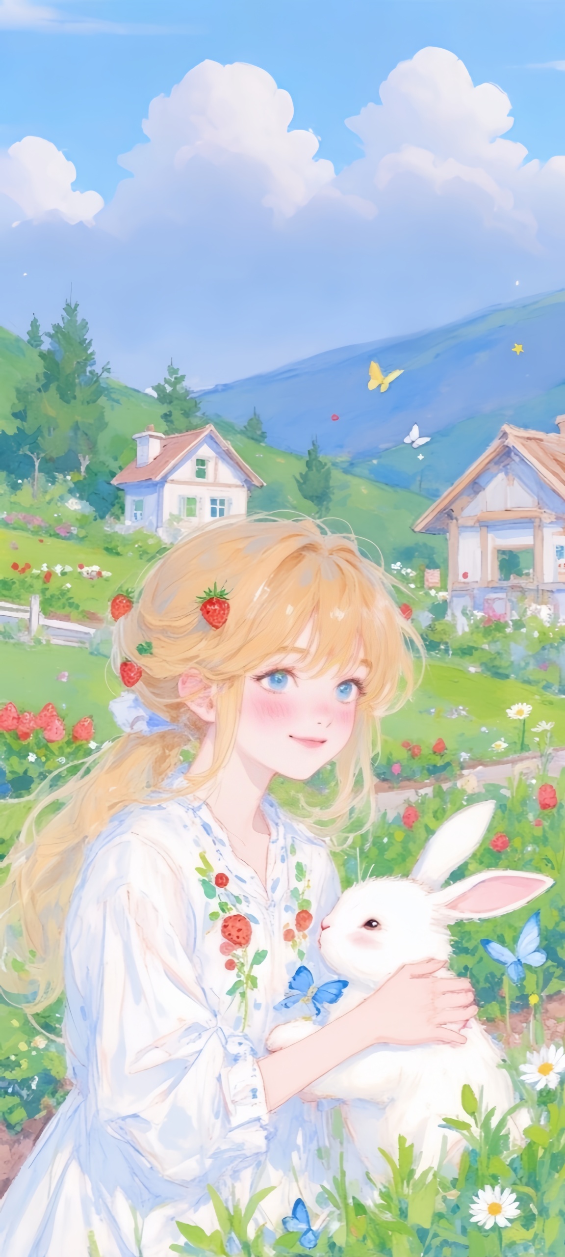 少女·白兔·花蝶漫舞