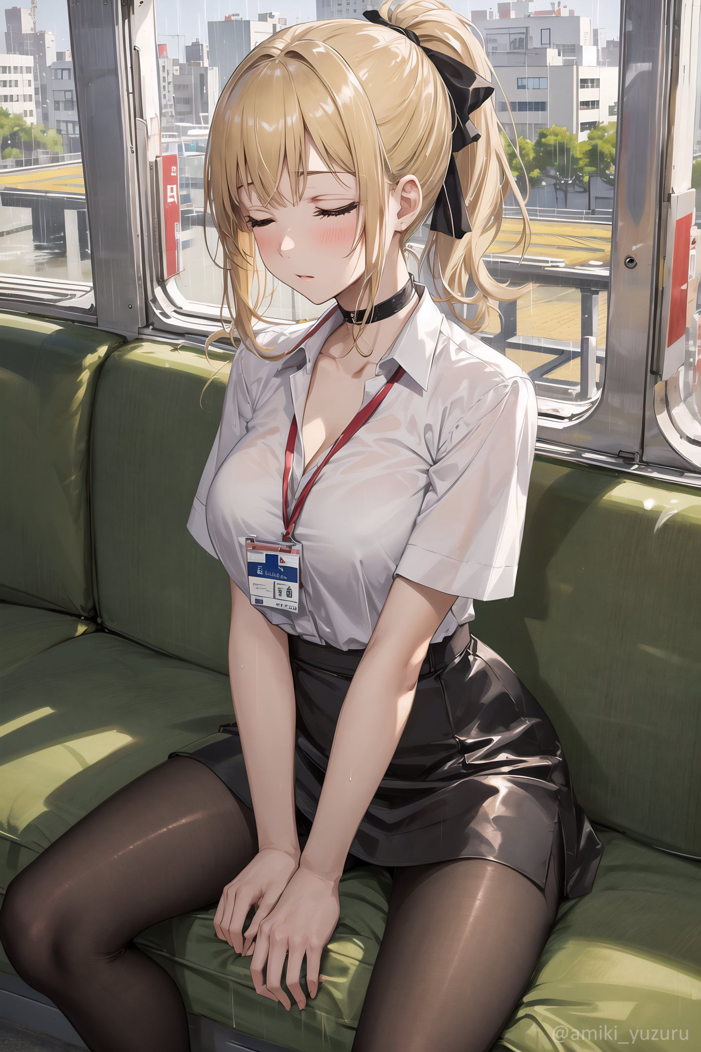 4K 列車上打盹的少女