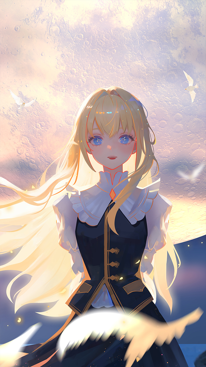 月下的少女