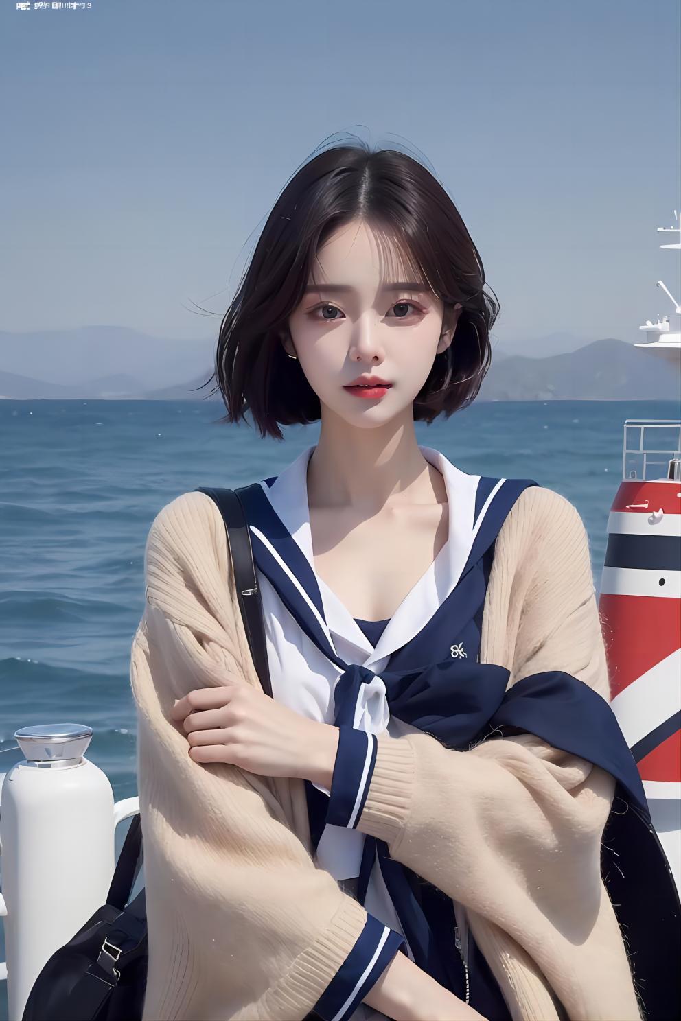 短髮美女