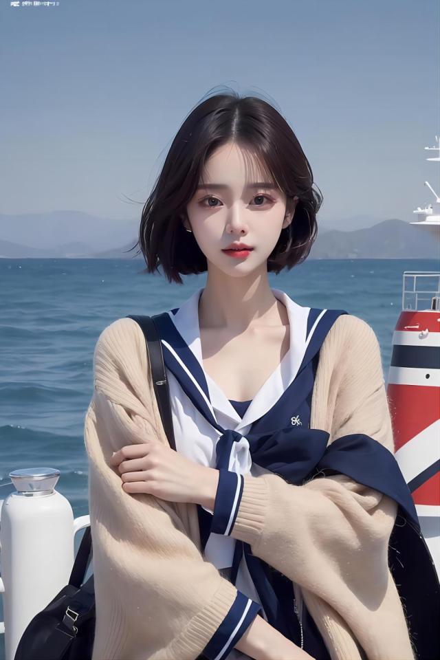 短发美女