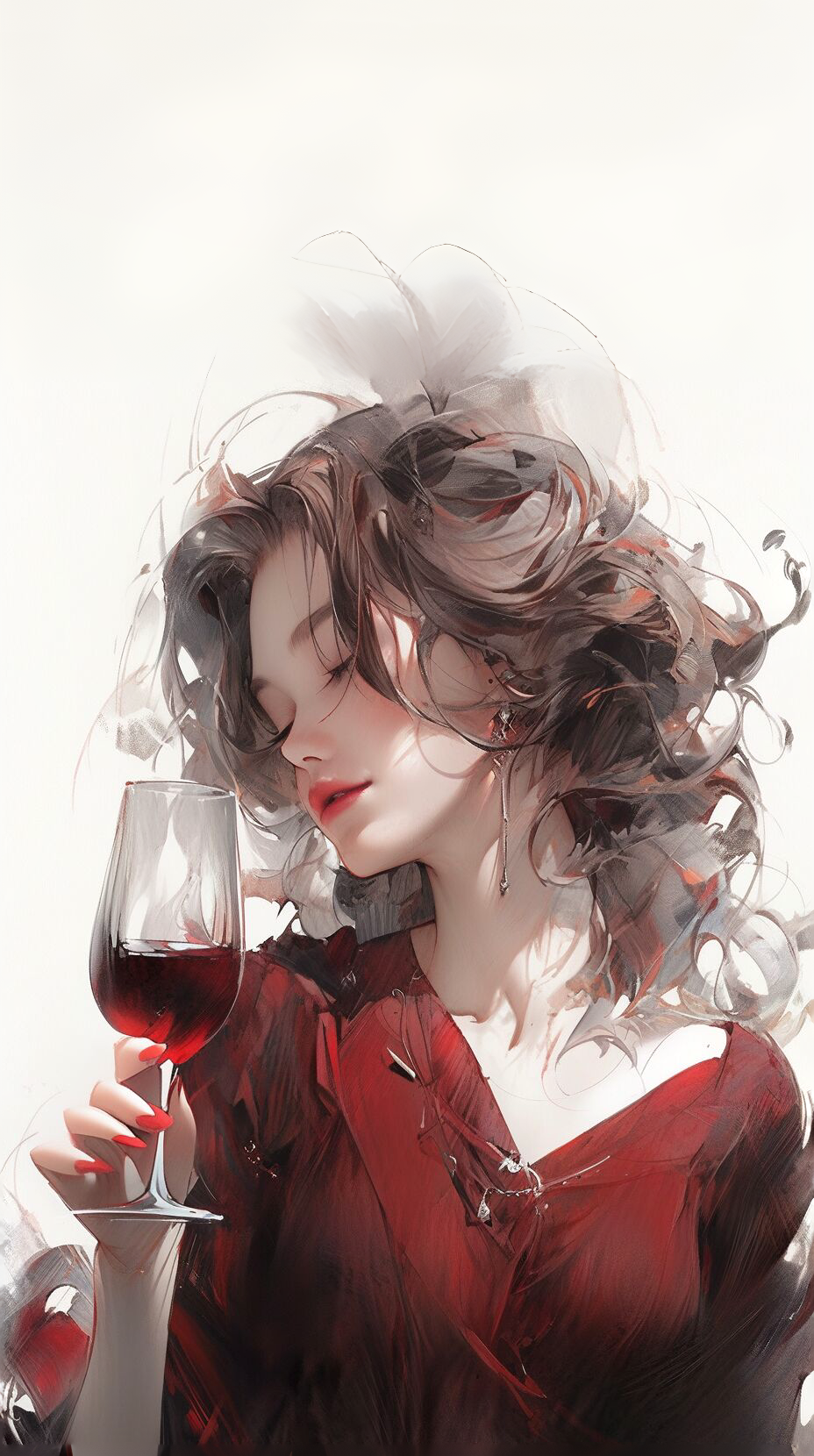 喝紅酒的女人
