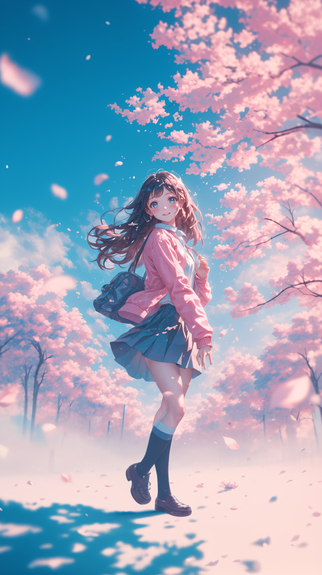 樱树下的月岛美子