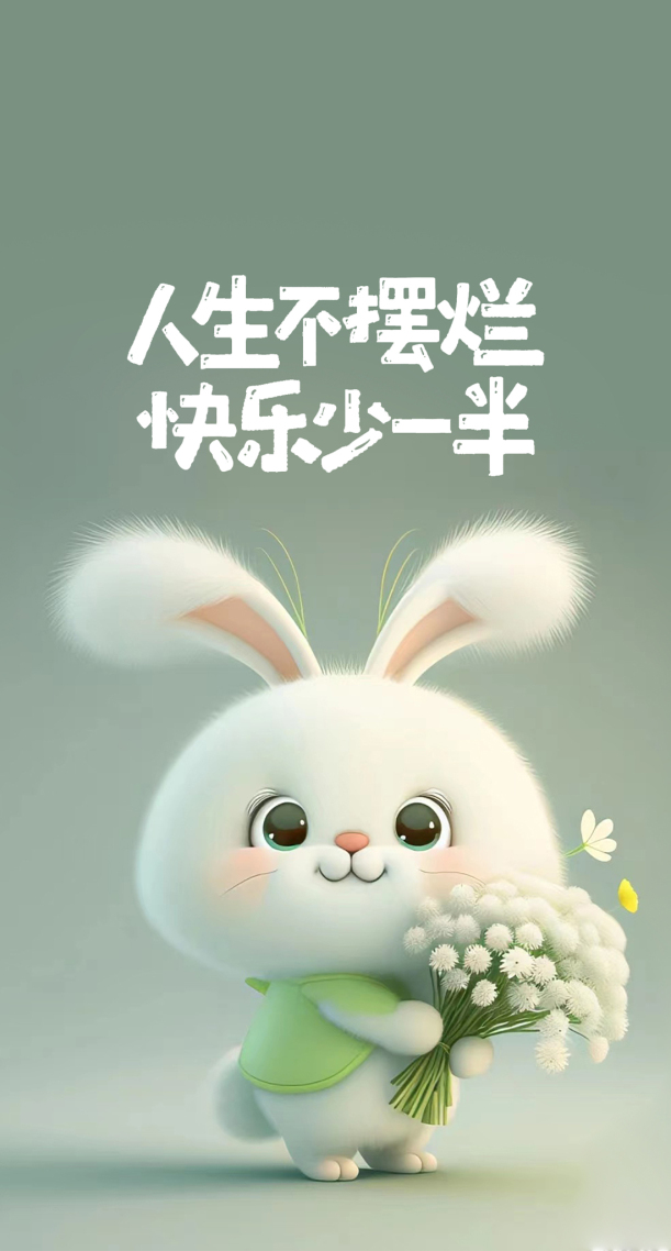 小白兔勵志壁紙