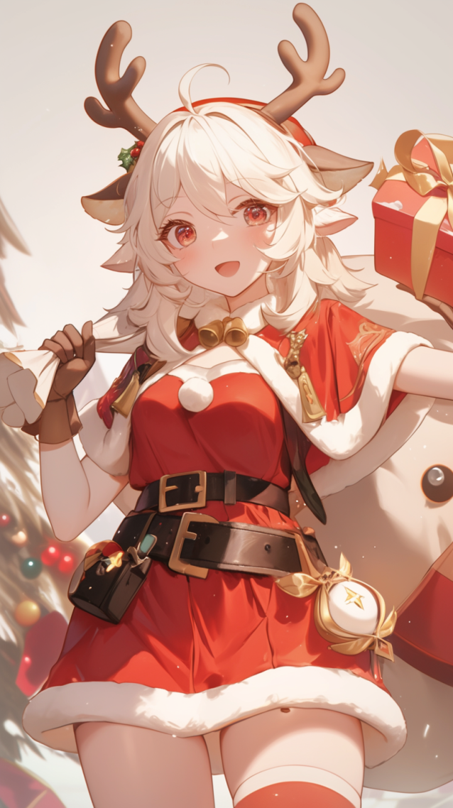 圣诞少女(动漫手机静态壁纸) - 动漫手机壁纸下载 - 元气壁纸