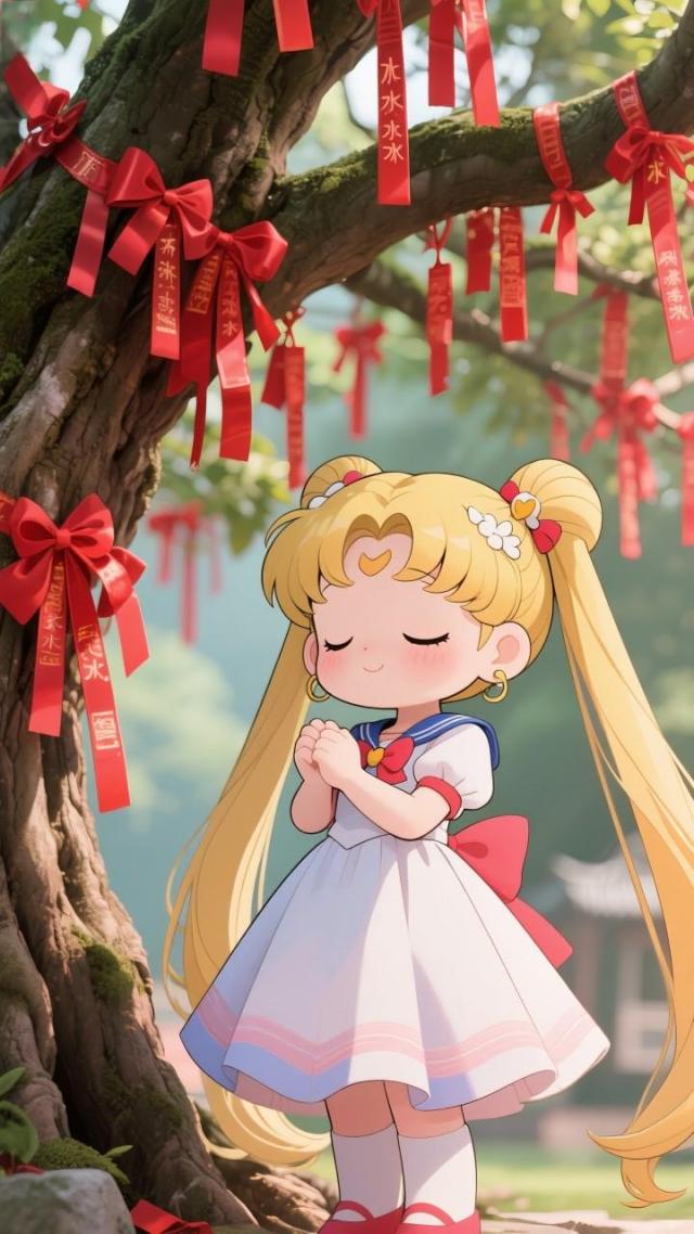 红丝带许愿(动漫手机静态壁纸)