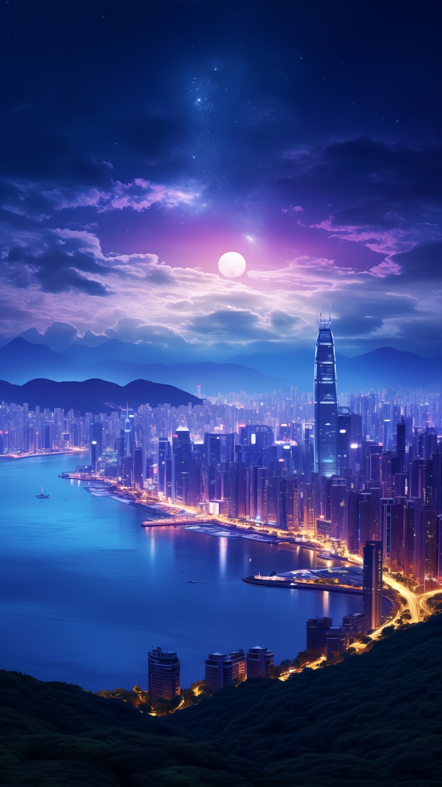 城市夜晚(风景手机静态壁纸) - 风景手机壁纸下载 - 元气壁纸