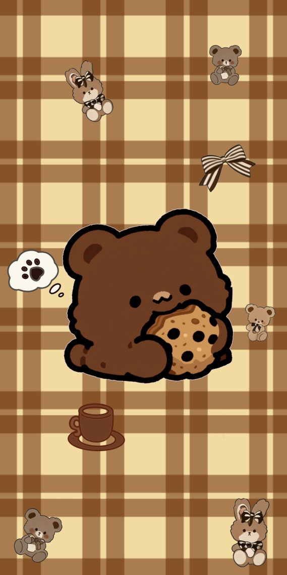 棕色格纹曲奇小熊