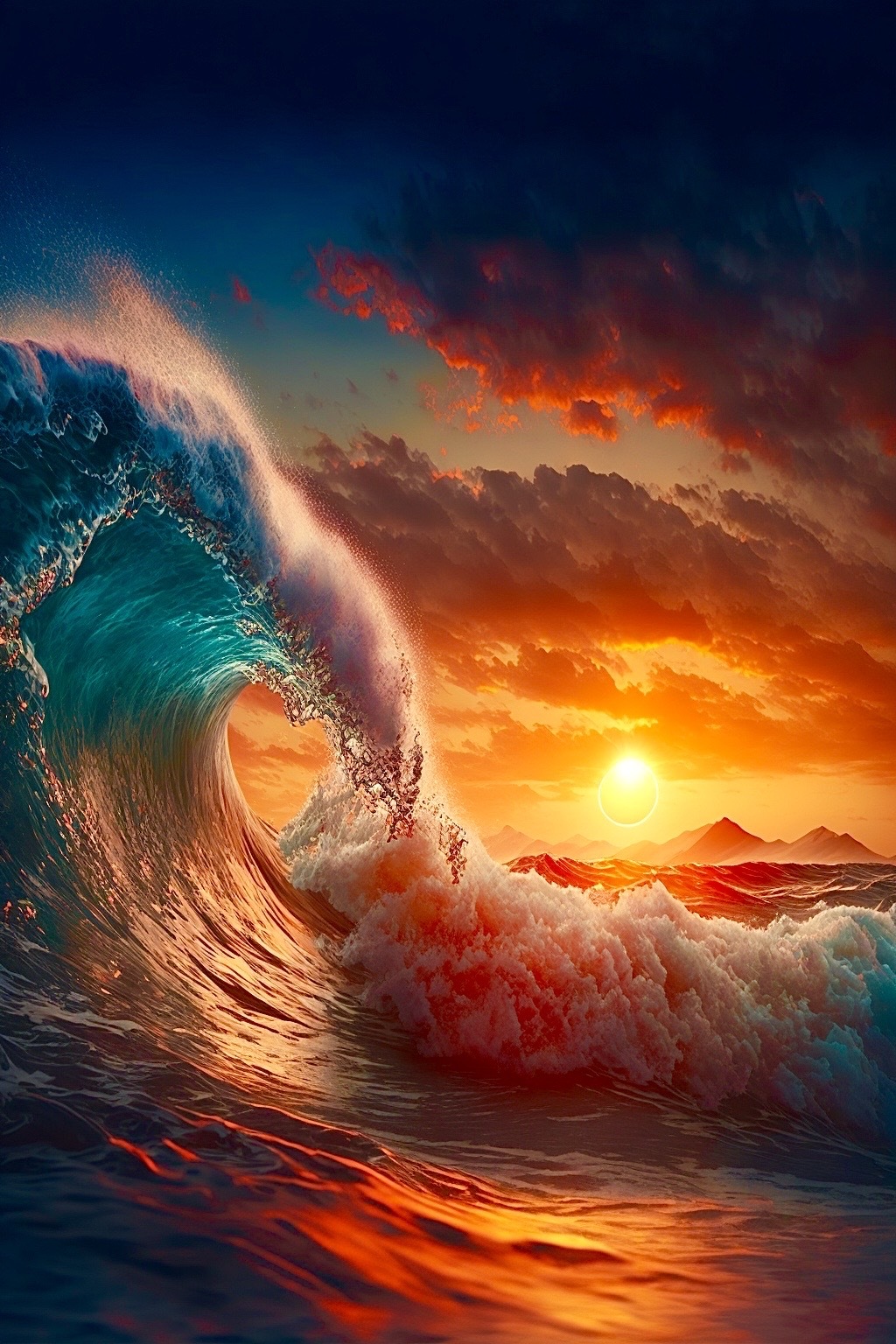海上落日余晖