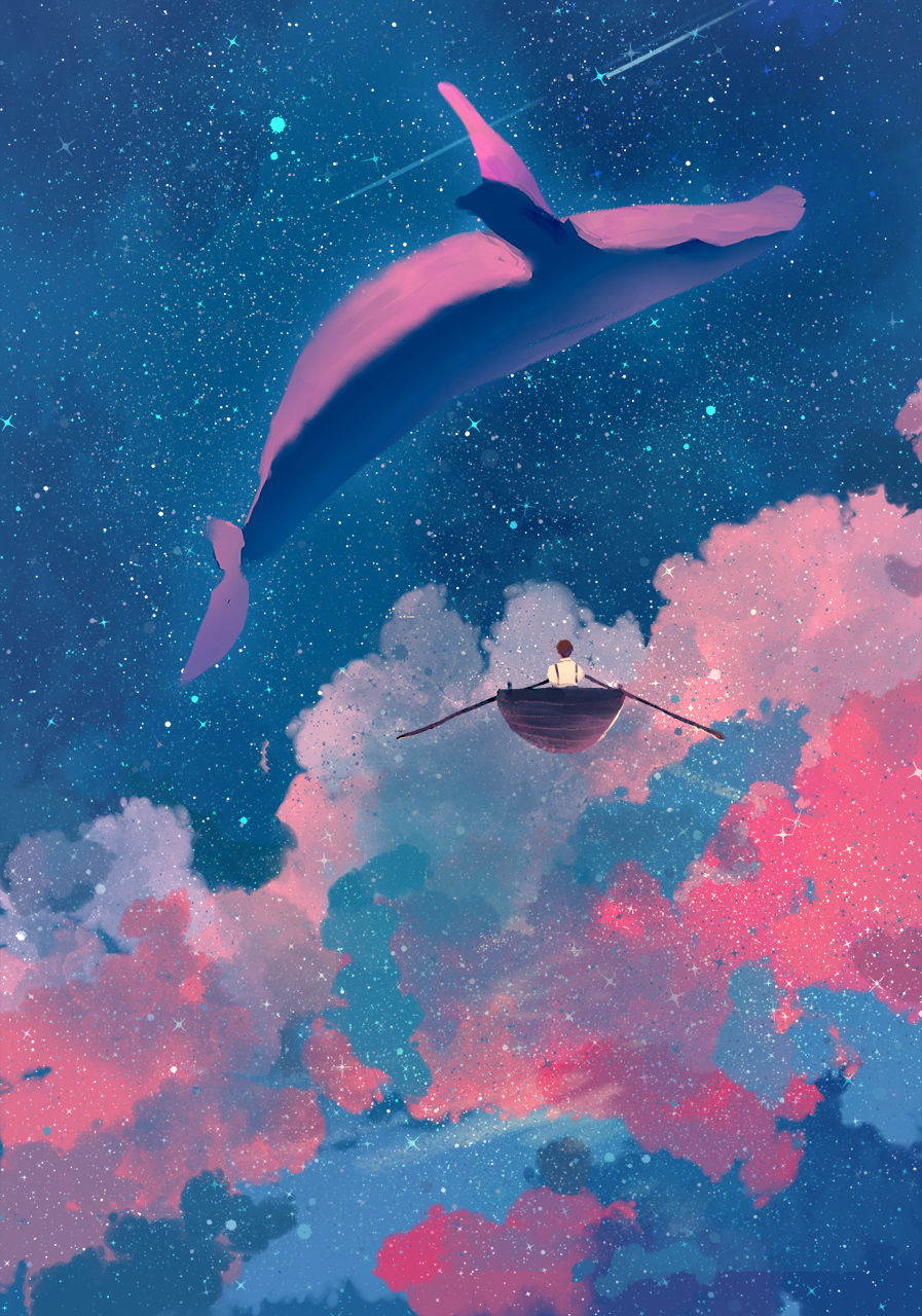 qq聊天背景圖夢鯨魚