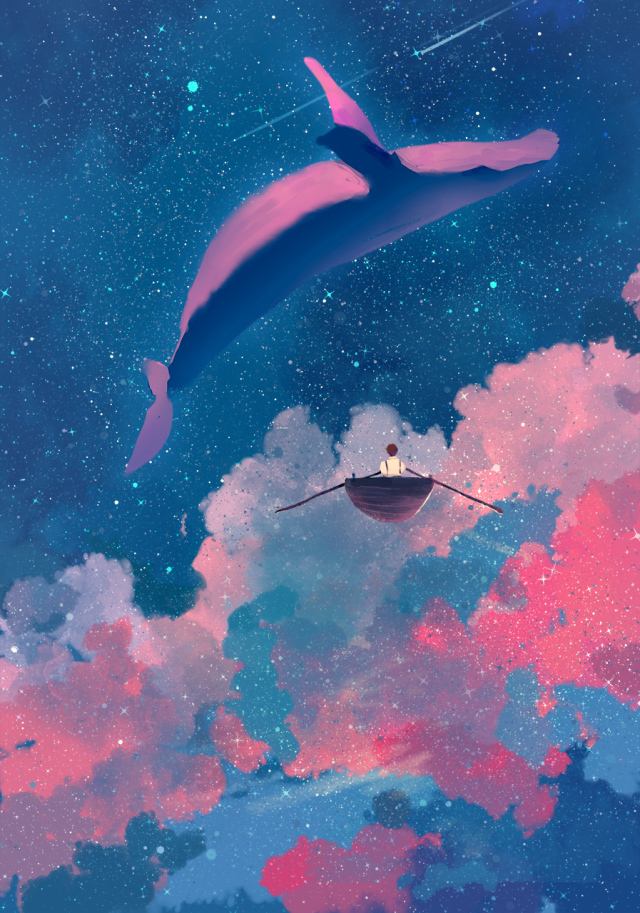 qq聊天背景圖夢鯨魚